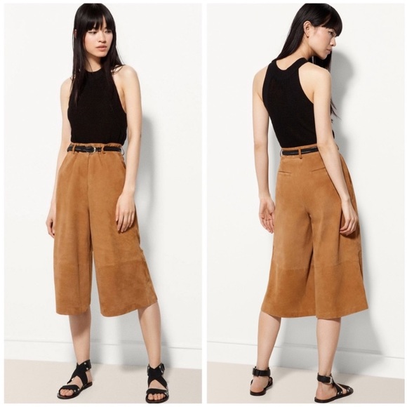 Massimo Dutti Pants - suede leather culottes. NWT by Massimo Dutti